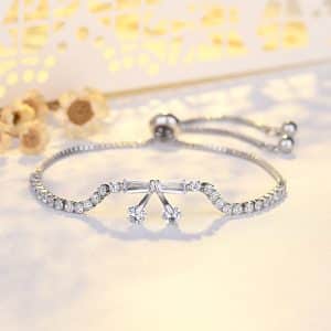 Bow Micro Inlaid Zircon Adjustable Beads Bracelet
