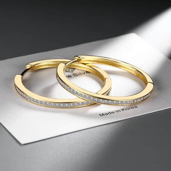 Circle Classic Minimalist Ear Clip Inlaid Zircon European And American Style