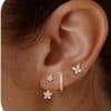 Inlaid Zircon Butterfly Flower Earring Set