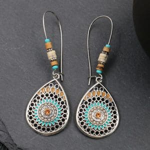 Women's Hollow Drop-shaped Alloy Enamel Earrings