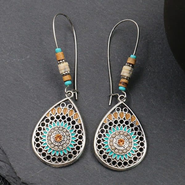 Women's Hollow Drop-shaped Alloy Enamel Earrings