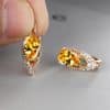 Drop Shaped Emerald Zircon Wedding Earrings