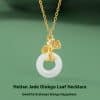 Hetian Jade Necklace Women's New Chinese National Fashion Ginkgo Leaf