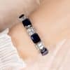 Wish Simple Colored Gems Zircon Small Square White Zircon Bracelet