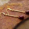 Natural Stone Drop Earrings Red Jasper Classic Earrings Elegant Lovely Jewelry Drop Gift