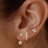 Inlaid Zircon XINGX Butterfly Cute Earrings Three-piece Set