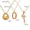 Popular Geometric Irregular Glossy Ring Snake Pendant Clavicle Chain