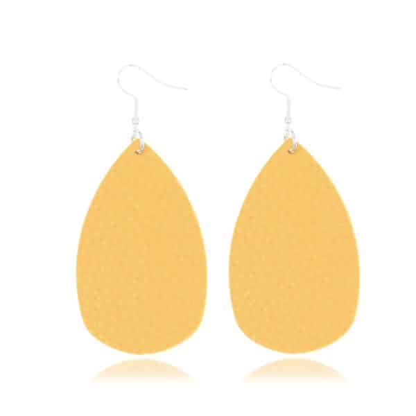 Bucket-shaped Leather Double-sided Water Drop Earrings