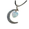 Jewelry Heart Stone Crystal Necklace Retro Moon
