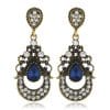 Drop-shaped Retro Alloy Diamond Earrings