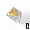 Two-tone Copper Plating 18K Gold Heart-shaped Open Ring