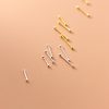 S999 Pure Silver Stud Earrings 4 Pairs Set Of Double-ended