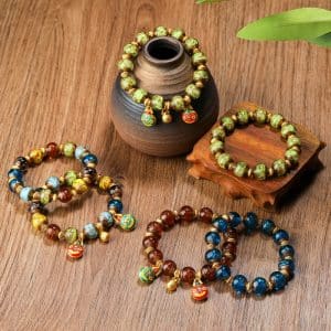 Ancient Golden Sand Colored Glaze Bracelet Two Ends