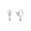 S925 Silver Needle Set Zircon Butterfly Earrings