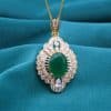 Geometric Design Heavy Industry Over Zircon-inlaid Pendant Necklace