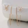 Cross Border Jewelry Personality Copper Micro Set Zircon Butterfly Ear Bone Clip Super Long Personality Tassel Ear Line Earrings