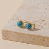 Simple All-match Titanium Steel Turquoise Collarbone Necklace Set