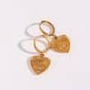 Women's Stainless Steel Heart Devil's Eye Drop Earrings