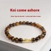 Tigereye Small Fish Pendant Handmade Beaded Bracelet