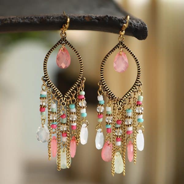 Vintage Water Drop Bohemian Chain Earrings