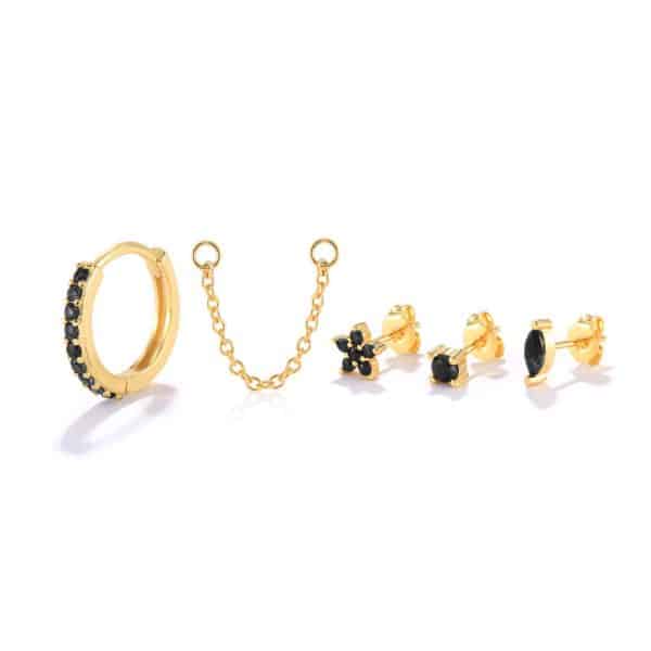 S925 Sterling Silver Fashion Personality Stud Earrings Set