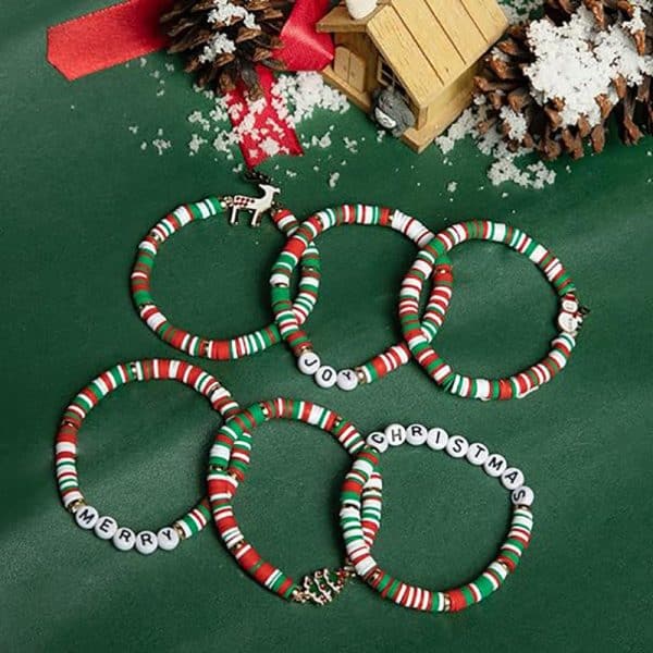 Christmas 6-pack Cute Elk Polymer Clay Bracelet Bracelet Suit