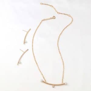 Pearl Jewelry Set French Freshwater Pearl Smiley Face Necklace Women
