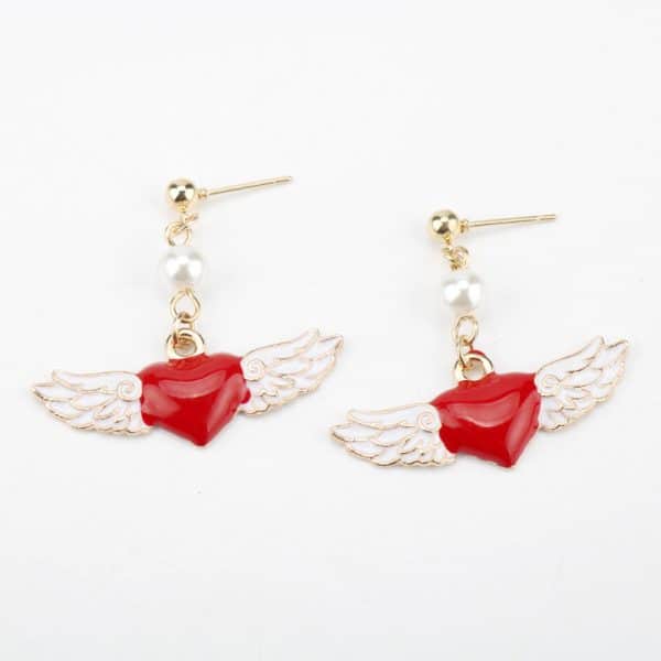 Angel Wings Personality Fashion Love Oil Drop Earrings