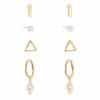 Simple and versatile geometric stud earrings set INS wind versatile daily set stud earrings