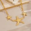 Shell Starfish Sun Stainless Steel Necklace