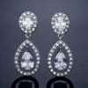 Copper Inlaid Zircon Drop Earrings Women's