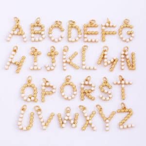 Popular Accessories Pearl Zircon Letter Pendant