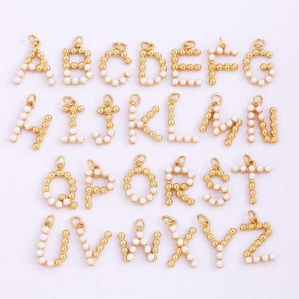 Popular Accessories Pearl Zircon Letter Pendant