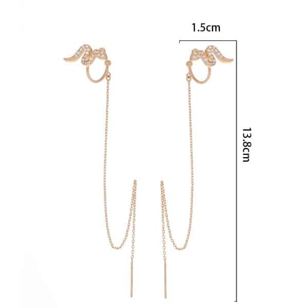 Cross Border Jewelry Wholesale Niche Design Earrings Female Fashion Europe And America Snake Shaped Copper Micro Set Zircon Long Tassel Ear Line