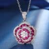 Copper Sole Gold-plated Simulation Red Corundum Rose Temperament Entry Lux Suit