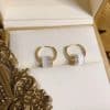 Women's Niche Design Rhinestone Shell Circle Earrings