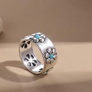 Vintage Flower Ring Fashion Personalized Minority Design Sense