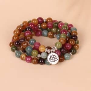 108 Beads String Lotus Hanging Multi-layer Bracelet