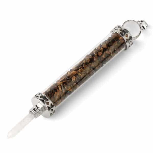 Rhodolite Crushed Stone Wishing Bottle Wing Scepter Jewelry Pendant Crystal Crafts