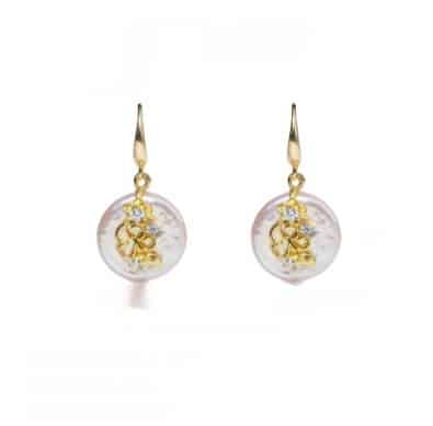 Copper Plated Real Gold Design Versatile Baroque Shaped Pearl Earrings