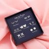 New 925 Silver Needle Earrings Gift Box Fashion Xingyue Combination Set
