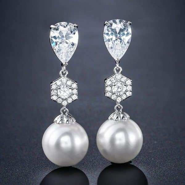 Stylish Water Drop Zircon Earrings Elegant