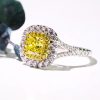 Women's Micro Inlaid Zircon Artificial Diamond Ring Princess