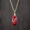 Emperor Stone Water Drop 18K Gold Plating Chain Pendant Necklace