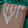 Silver Wedding Jewelry Suit Women's