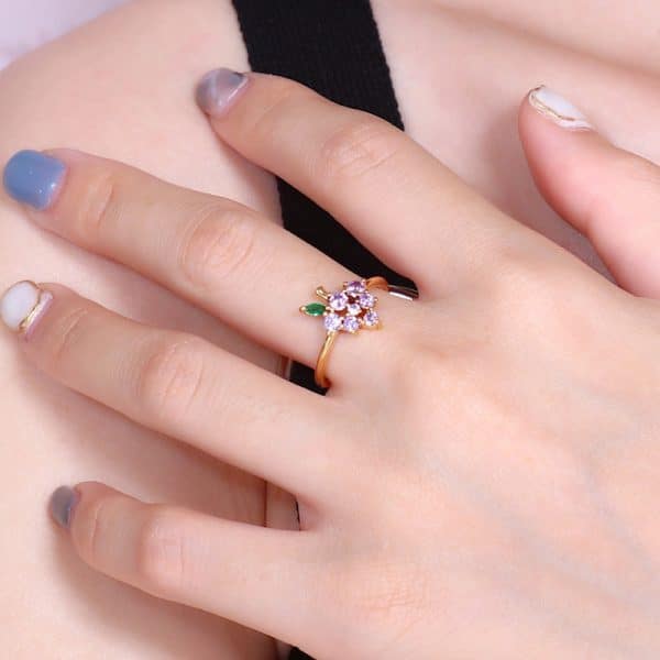 Cute Fruit Grape Copper Ring Simple Temperament Stackable Women
