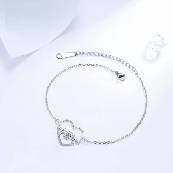 European And American Cat Footprints Bracelet High Sense Female With Hearts Dog Paw Bracelet Female