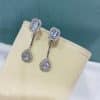 Full Diamond Square Drop Front And Rear Eardrops