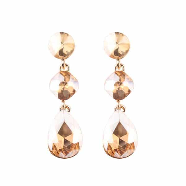 Women's Drop Shape Glass Gemstone Earrings