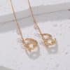 Korean Style Micro Set Zircon Flower Super Fairy Tassel Earrings Fashion Long Tassel Versatile Ear Line Earrings Female